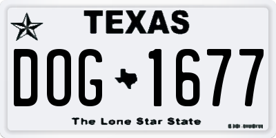 TX license plate DOG1677