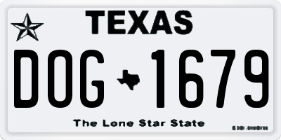 TX license plate DOG1679