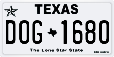 TX license plate DOG1680