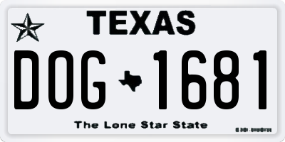 TX license plate DOG1681