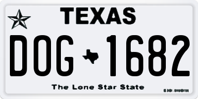 TX license plate DOG1682