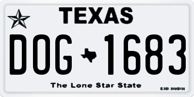 TX license plate DOG1683