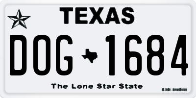 TX license plate DOG1684