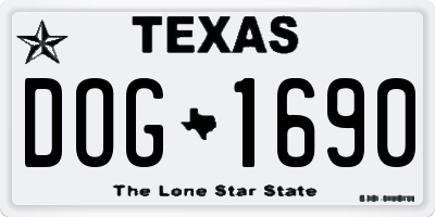 TX license plate DOG1690