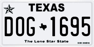 TX license plate DOG1695