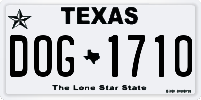 TX license plate DOG1710