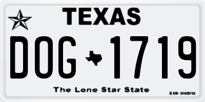 TX license plate DOG1719