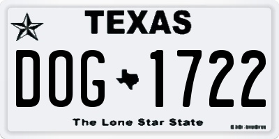TX license plate DOG1722