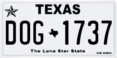 TX license plate DOG1737