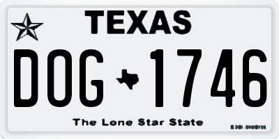 TX license plate DOG1746