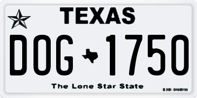 TX license plate DOG1750