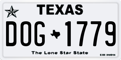 TX license plate DOG1779