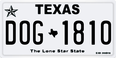 TX license plate DOG1810