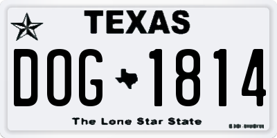 TX license plate DOG1814