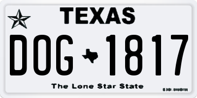 TX license plate DOG1817
