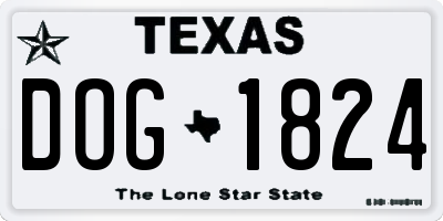TX license plate DOG1824