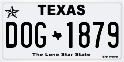 TX license plate DOG1879