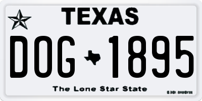TX license plate DOG1895