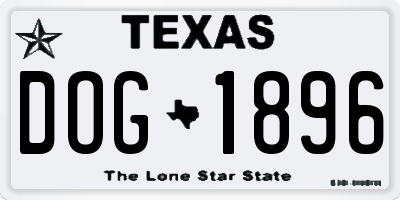 TX license plate DOG1896