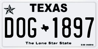 TX license plate DOG1897