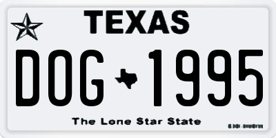 TX license plate DOG1995