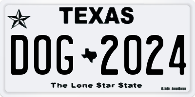 TX license plate DOG2024