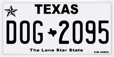 TX license plate DOG2095