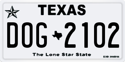 TX license plate DOG2102