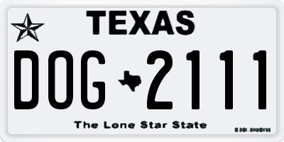 TX license plate DOG2111