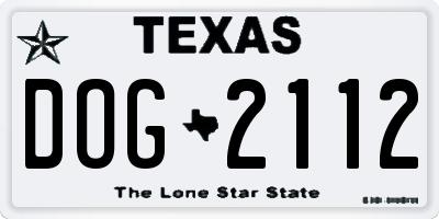 TX license plate DOG2112