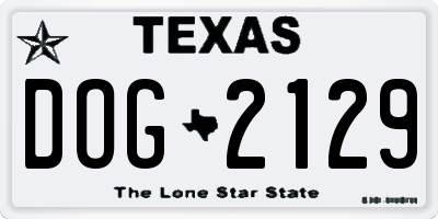 TX license plate DOG2129