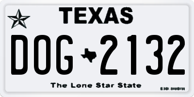 TX license plate DOG2132