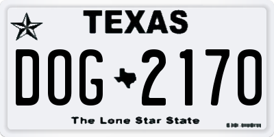 TX license plate DOG2170