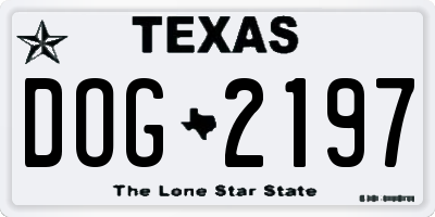 TX license plate DOG2197