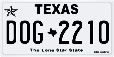 TX license plate DOG2210