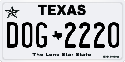 TX license plate DOG2220
