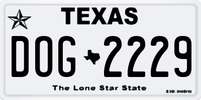 TX license plate DOG2229
