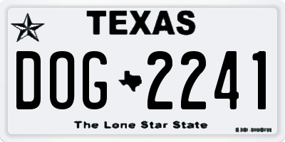 TX license plate DOG2241