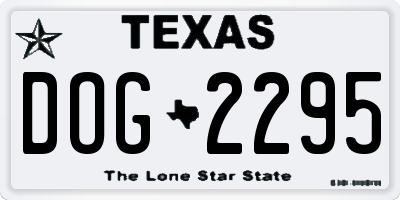 TX license plate DOG2295