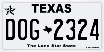 TX license plate DOG2324