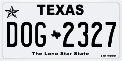 TX license plate DOG2327