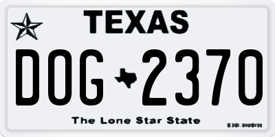 TX license plate DOG2370