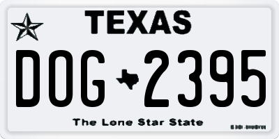 TX license plate DOG2395