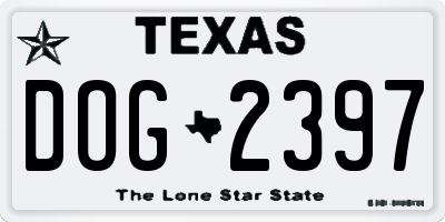 TX license plate DOG2397