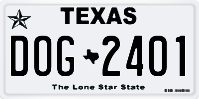 TX license plate DOG2401