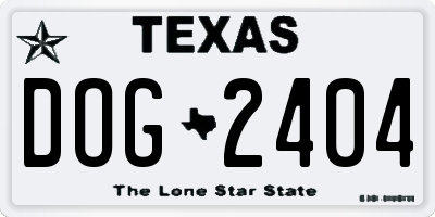 TX license plate DOG2404
