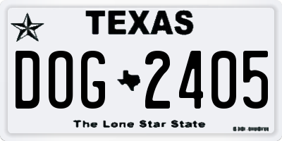 TX license plate DOG2405