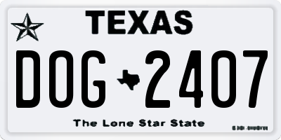 TX license plate DOG2407