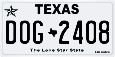 TX license plate DOG2408