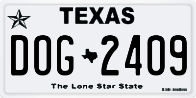 TX license plate DOG2409